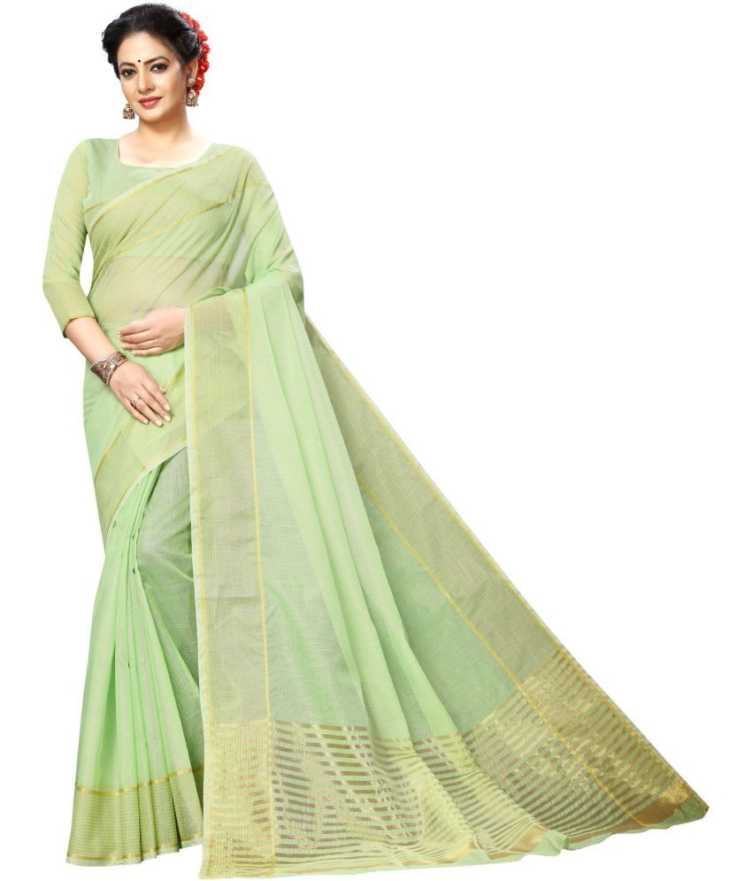     			Saadhvi Georgette Printed Saree With Blouse Piece - Green ( Pack of 1 )