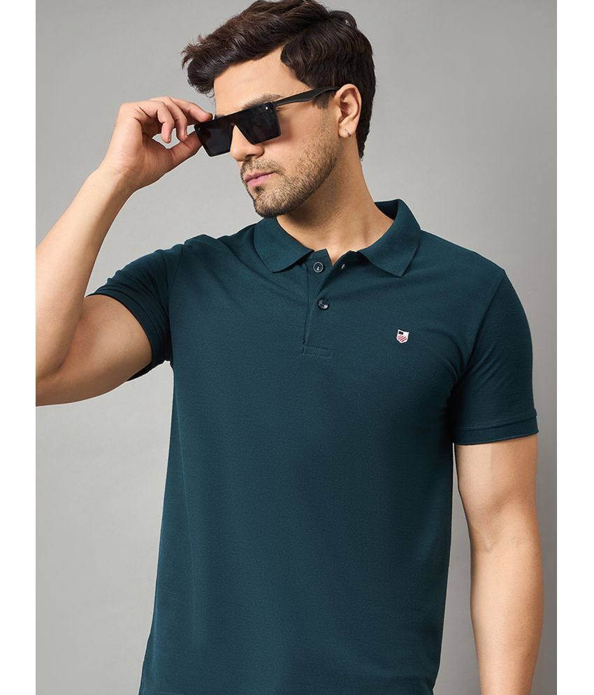     			zigo Pack of 1 Cotton Blend Regular Fit Solid Half Sleeves Men's Polo T Shirt ( Dark Green )