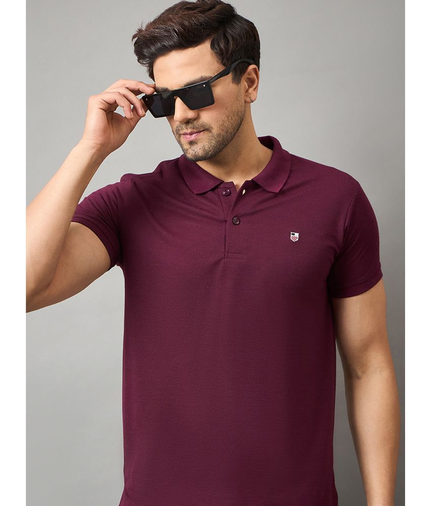     			zigo Pack of 1 Cotton Blend Regular Fit Solid Half Sleeves Men's Polo T Shirt ( Maroon )