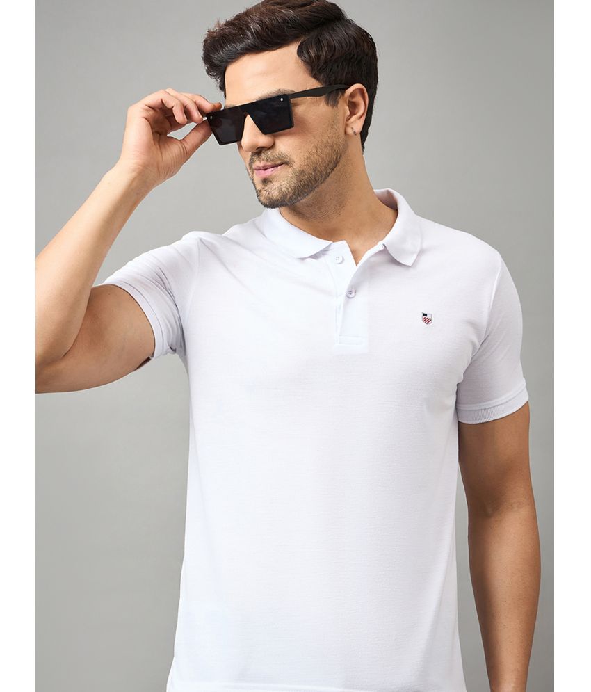     			zigo Cotton Blend Regular Fit Solid Half Sleeves Men's Polo T Shirt - White ( Pack of 1 )