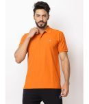 PROPERSEVEN Pack of 1 Polyester Regular Fit Solid Half Sleeves Men's Polo T Shirt ( Orange )