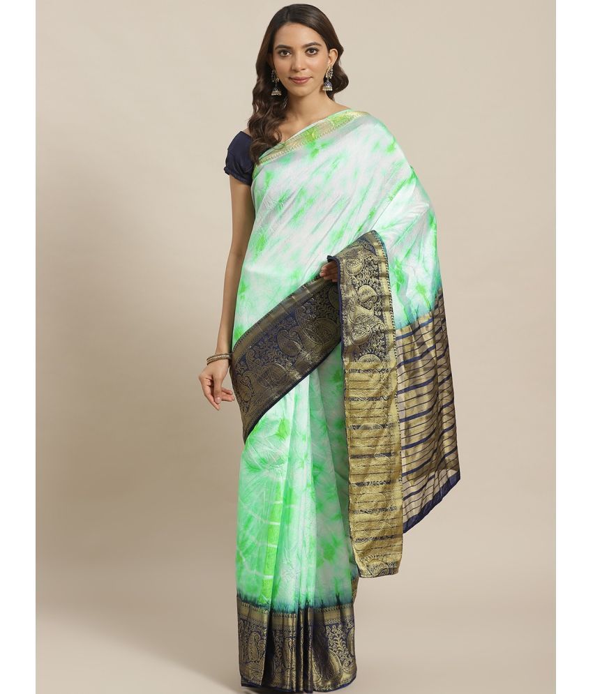     			Aarrah Silk Blend Dyed Saree With Blouse Piece - Green ( Pack of 1 )