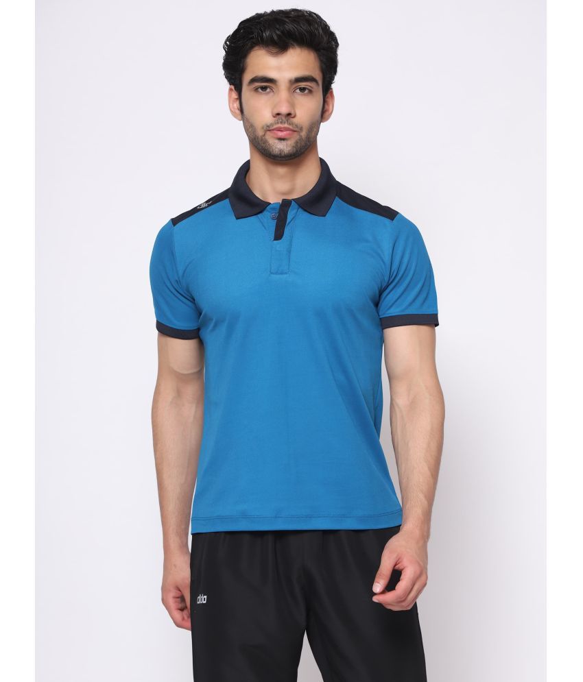     			Dida Sportswear Blue Polyester Regular Fit Men's Sports Polo T-Shirt ( Pack of 1 )