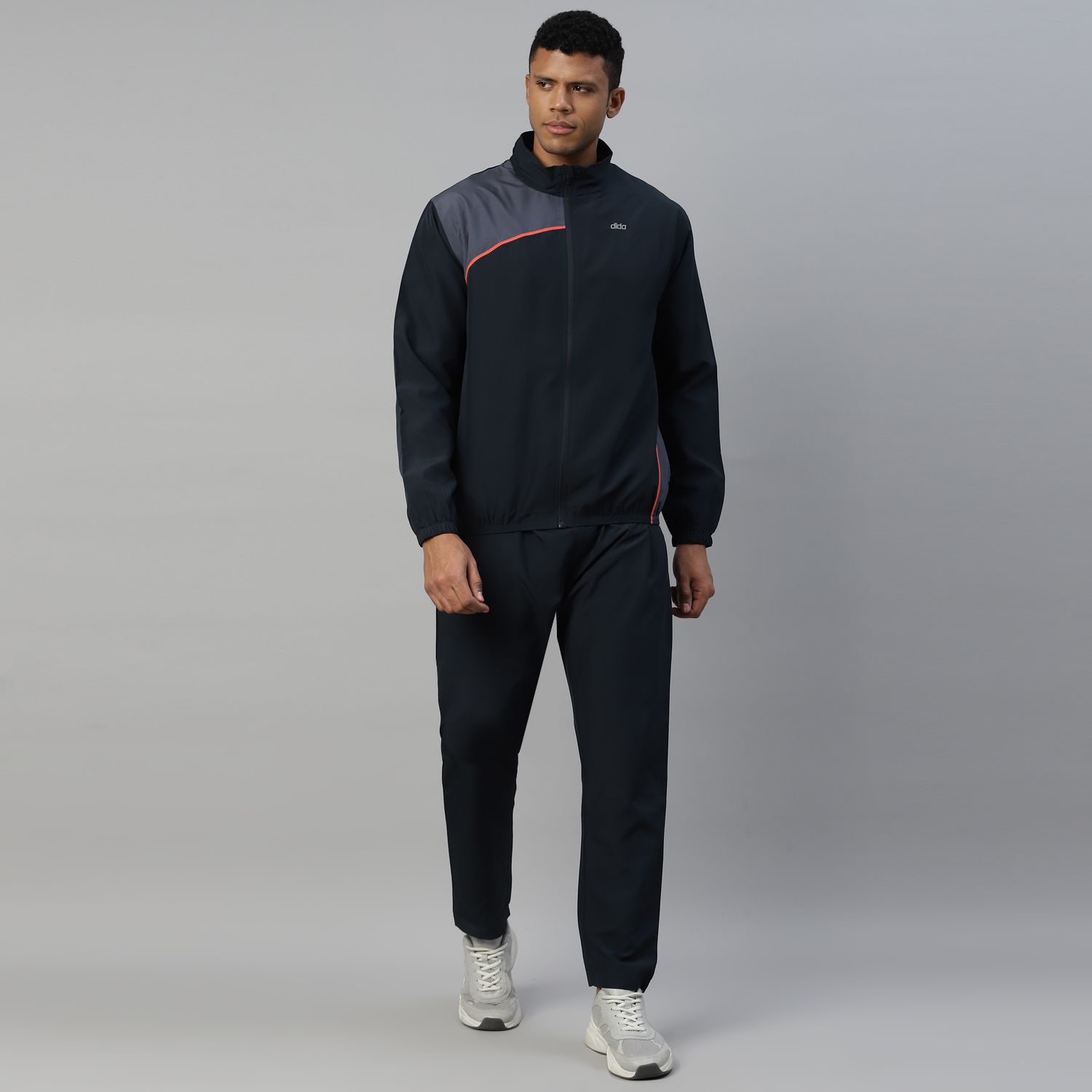     			Dida Sportswear Navy Polyester Regular Fit Colorblock Men's Sports Tracksuit ( Pack of 1 )