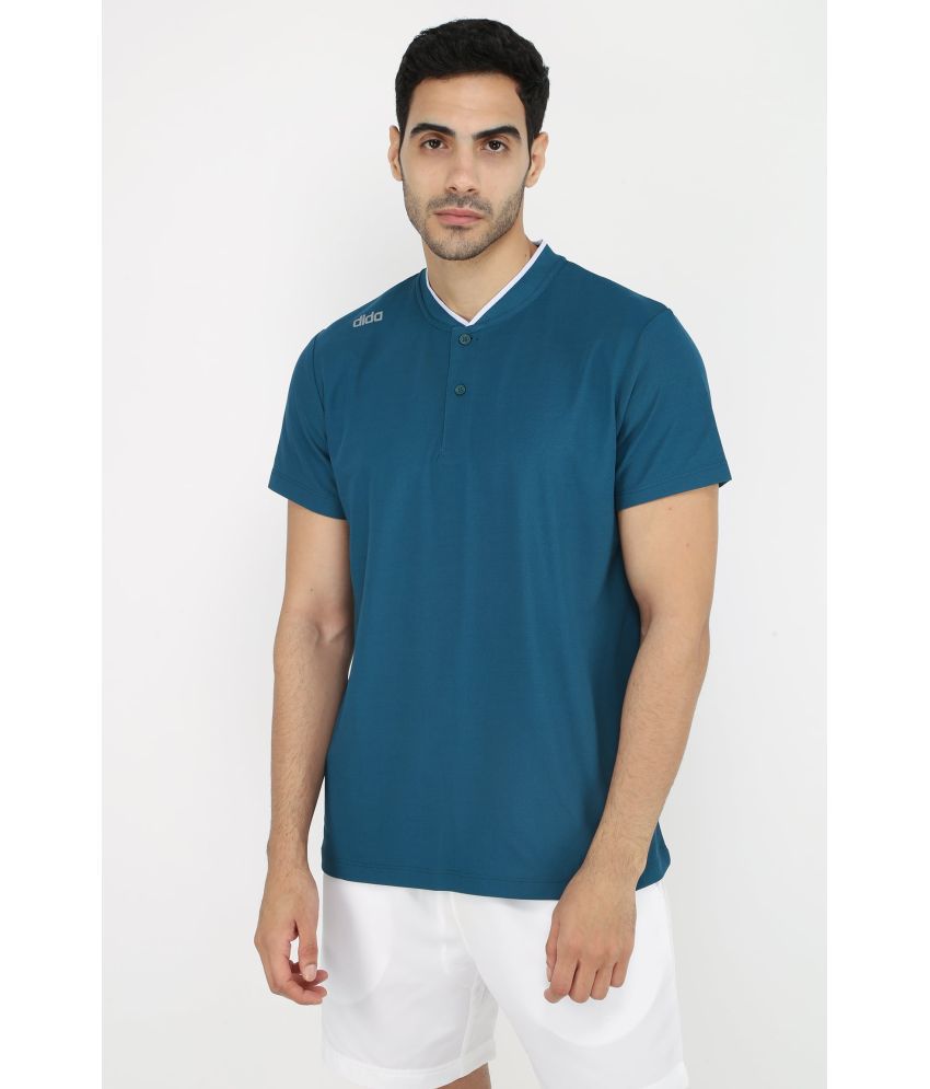     			Dida Sportswear Teal Blue Polyester Regular Fit Men's Sports Polo T-Shirt ( Pack of 1 )