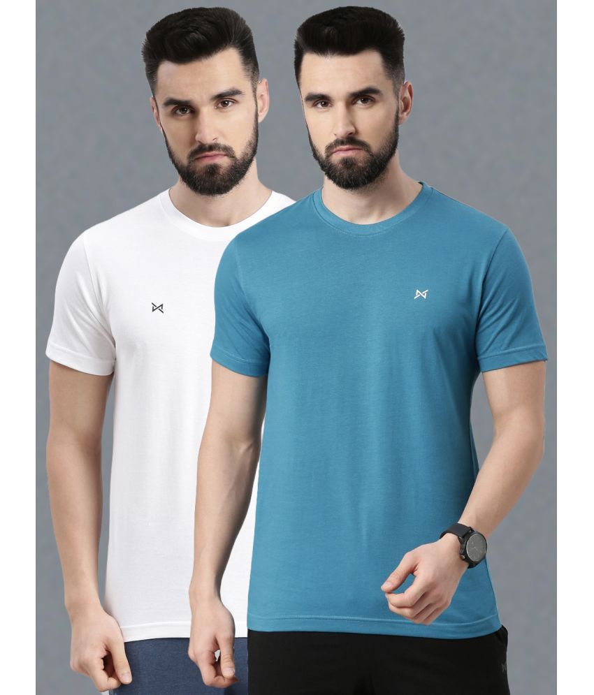     			Force NXT 100% Cotton Regular Fit Solid Half Sleeves Men's T-Shirt - Multicolor ( Pack of 2 )