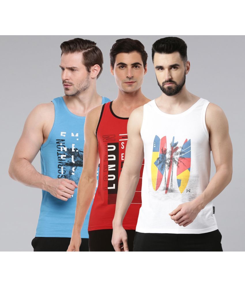     			Force NXT Pack of 3 Cotton Blend Men's Vest ( Multi )