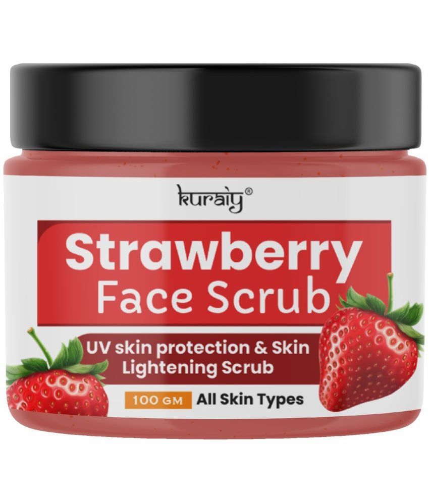     			KURAIY Strawberry UV Skin Protection & Skin Lightening Face Scrub for All Skin Types 100g