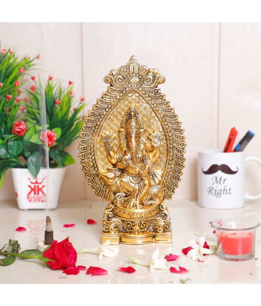     			KridayKraft Aluminium Lord Ganesha Idol ( 5 cm )
