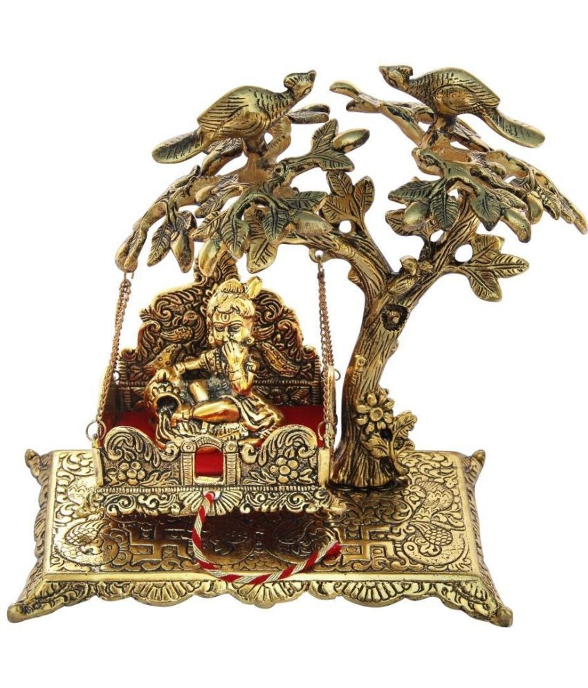    			KridayKraft Aluminium Lord Krishna Idol ( 8 cm )