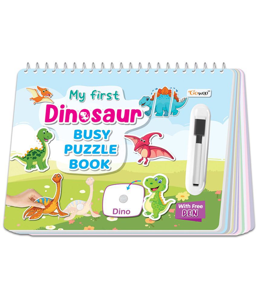     			My First Dinosaur Busy Puzzle Book : Learning book for Early learners, Splash and Tear proof - Kids Activity Book,  Spiral Binding book, Montessori Book with hook and loop, Sticker Activity Book for Early Learners.