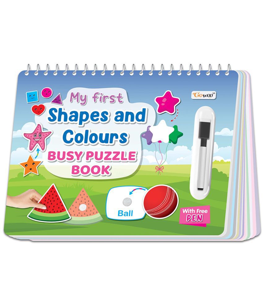     			My First Shapes and Colours Busy Puzzle Book : Early Learning Activity Book, Activity Binder book for Kids, Montessori book with Hook and Loop, Spiral Binding, Splash and Tear-Proof - Interactive Learning for Toddlers and Preschoolers.