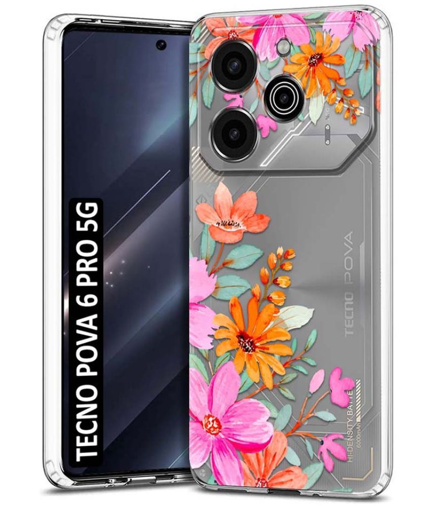     			NBOX Multicolor Printed Back Cover Silicon Compatible For Tecno Pova 6 Pro 5G ( Pack of 1 )