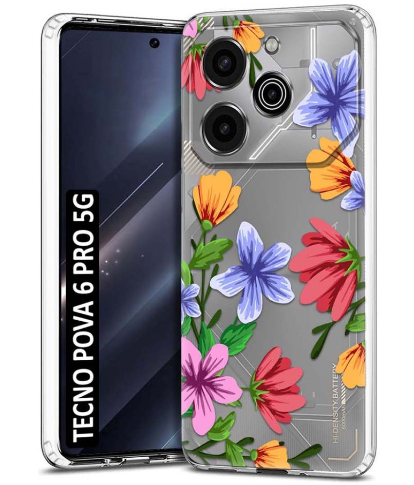     			NBOX Multicolor Printed Back Cover Silicon Compatible For Tecno Pova 6 Pro 5G ( Pack of 1 )