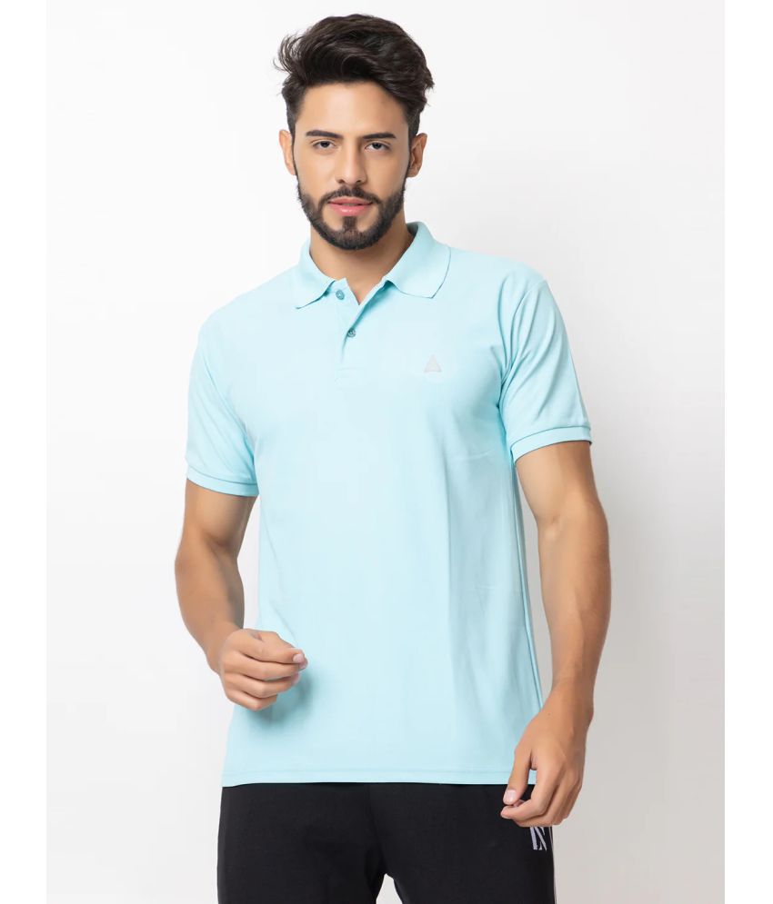     			PROPERSEVEN Polyester Regular Fit Solid Half Sleeves Men's Polo T Shirt - Sky Blue ( Pack of 1 )