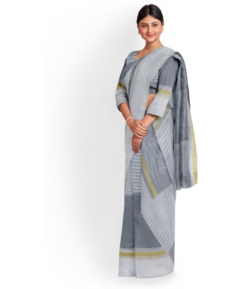     			Sadhvi Cotton Silk Printed Saree With Blouse Piece - Blue ( Pack of 1 )