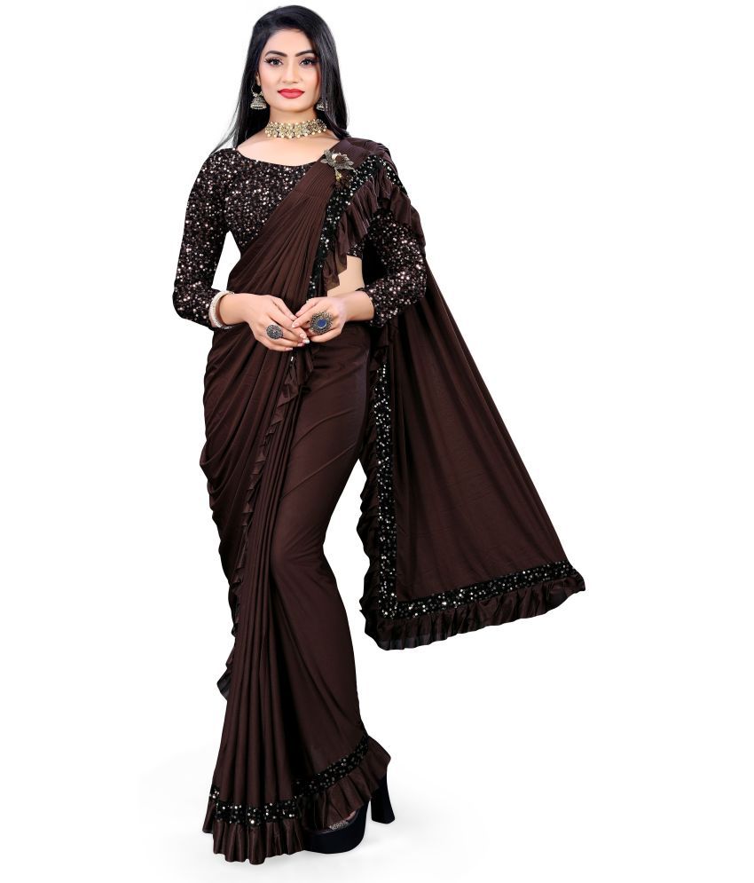     			Sadhvi Polyester Embellished Saree With Blouse Piece - COFFEE ( Pack of 1 )