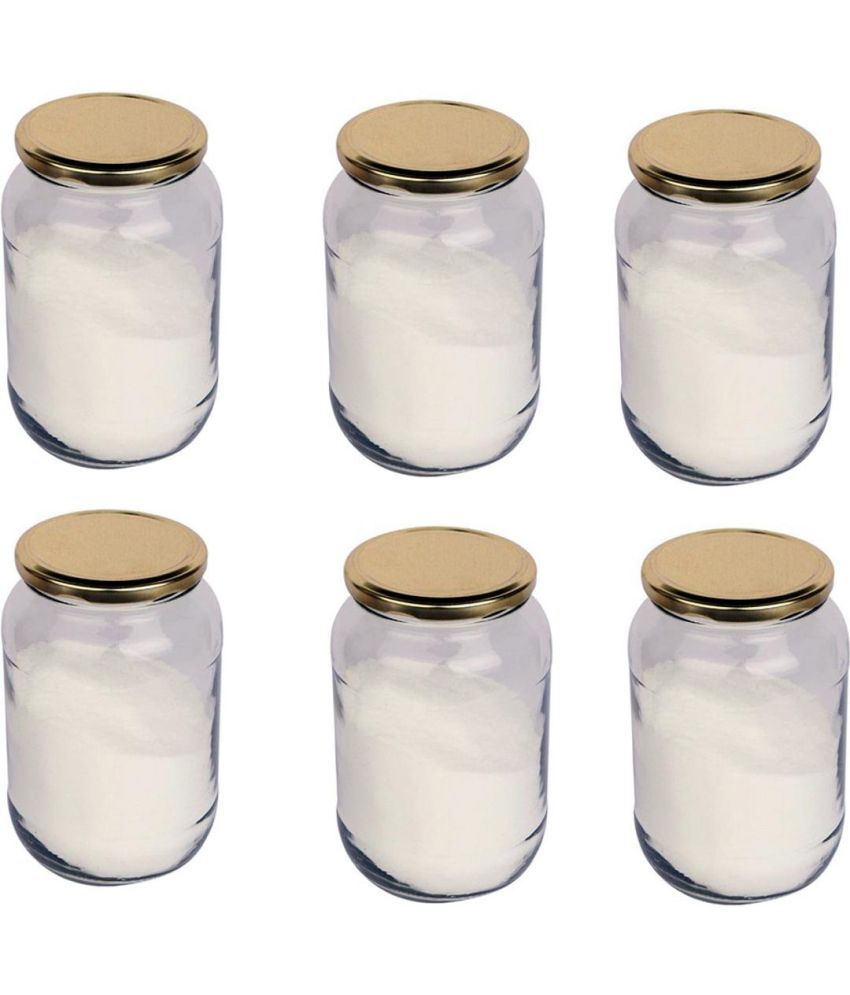     			Somil  Glass Container Glass Transparent Cookie Container ( Set of 6 )