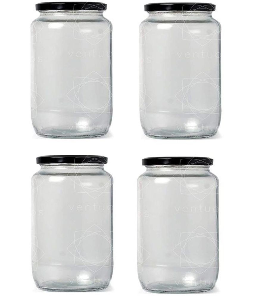     			Somil  Glass Container Glass Transparent Cookie Container ( Set of 4 )