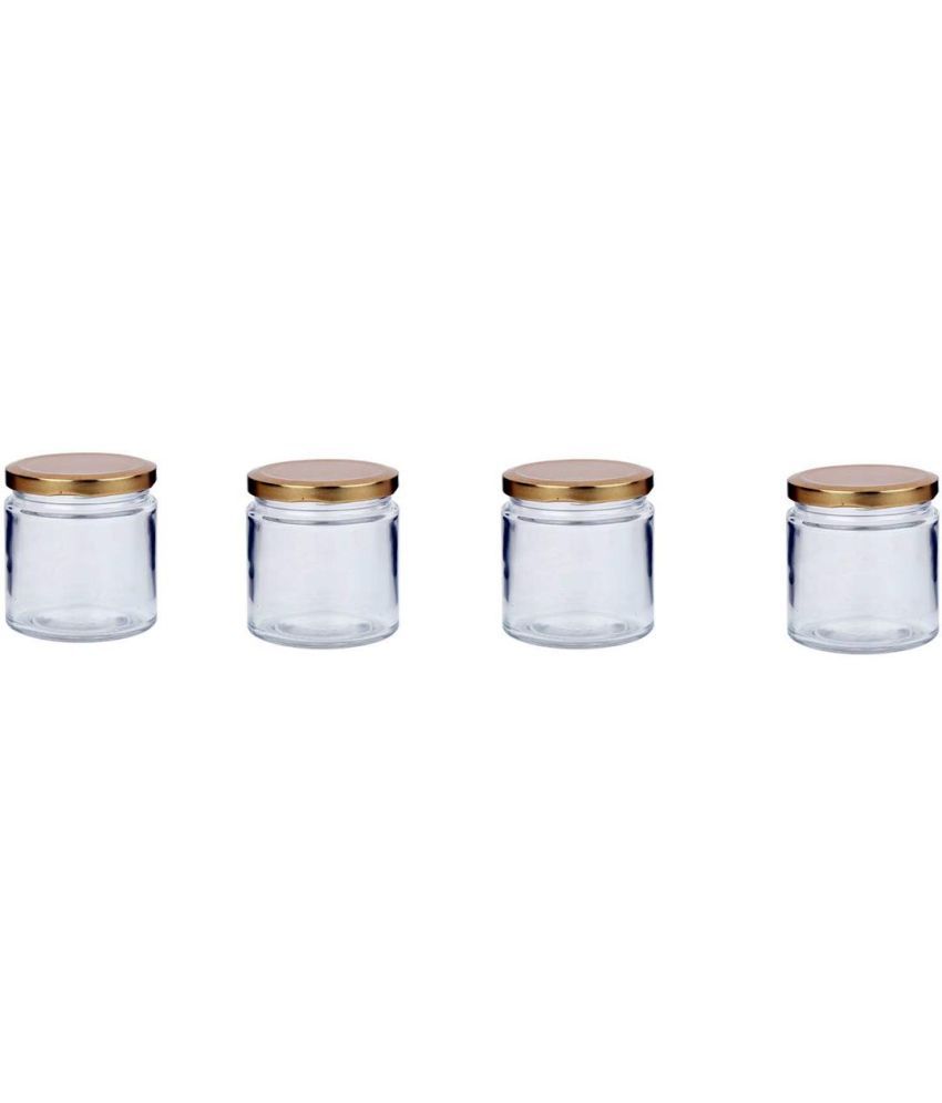     			Somil  Glass Container Glass Transparent Cookie Container ( Set of 4 )
