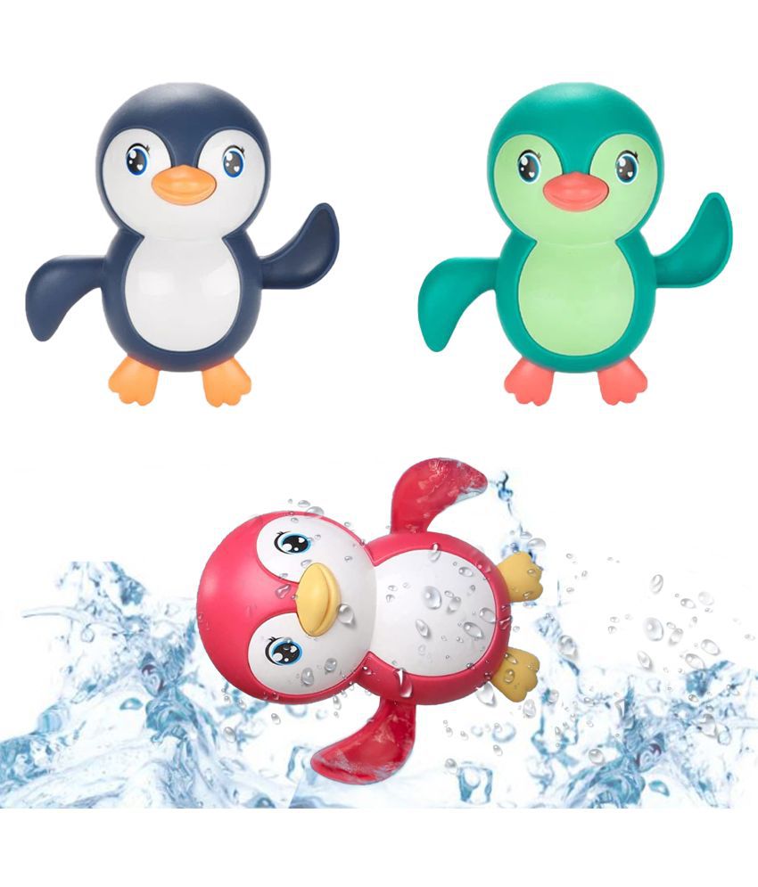     			WISHKEY Plastic Floating Penguin Bathtub Toy for Kids, Cute Bathing Toys for Toddlers, Water Toys, Floating Pool Toys, Baby Swimming Floating Playing Toys, Multicolor, Age 0-3 Years (Pack of 2)