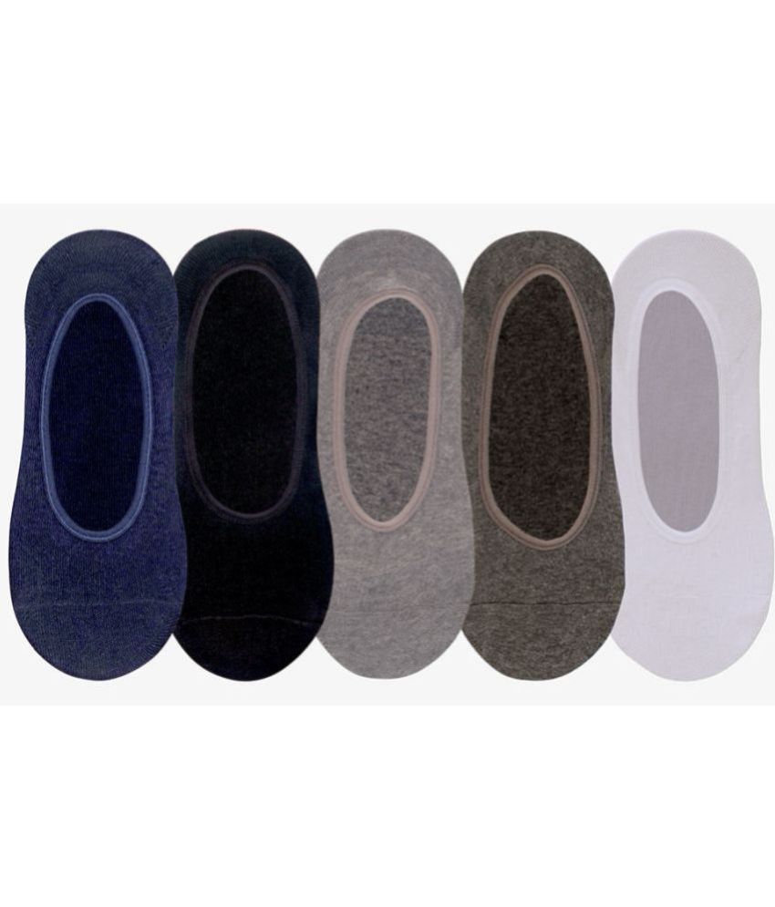     			Williwr Cotton Blend Men's Self Design Multicolor No Show Socks ( Pack of 5 )