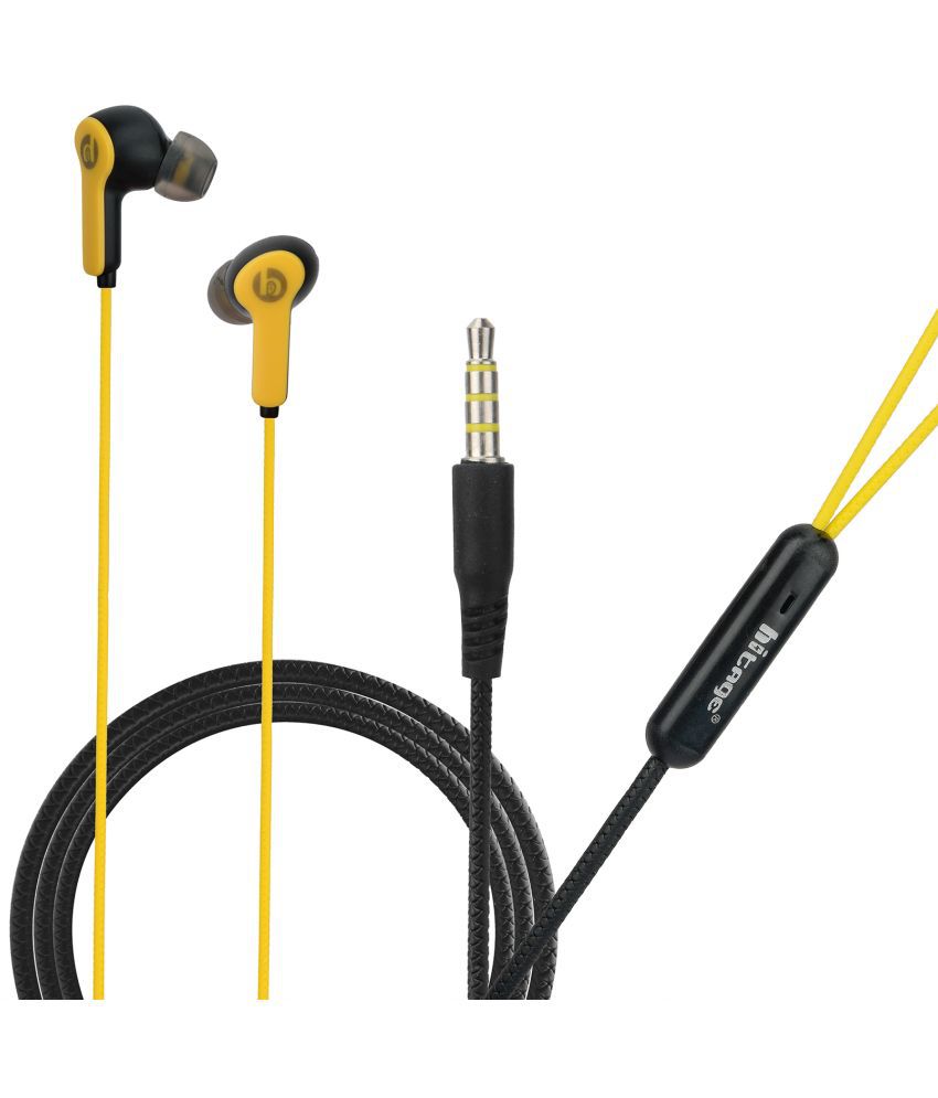     			hitage EB-14 Thunder 3.5 mm Wired Earphone In Ear Comfortable In Ear Fit Yellow