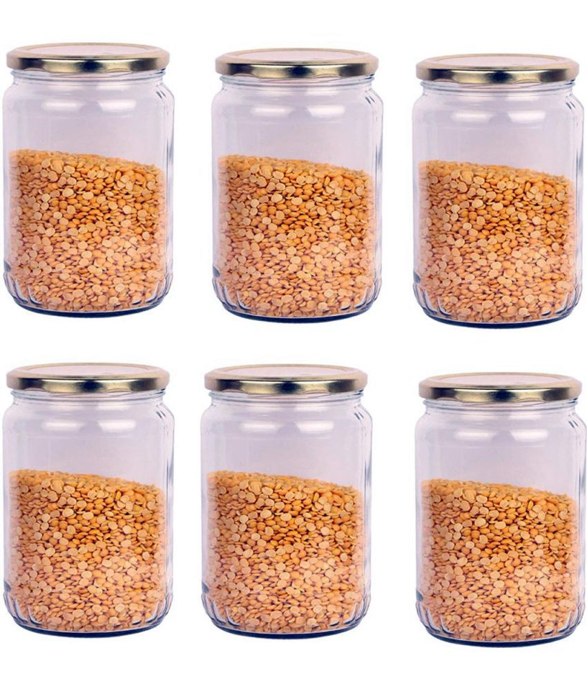     			AFAST Coockes Jar Glass Transparent Cookie Container ( Set Of 6 )