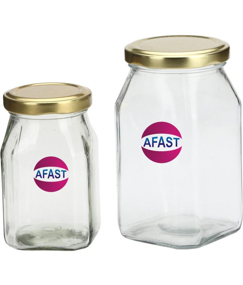     			AFAST Glass Container Glass Transparent Salt/Pepper Container ( Set of 2 )