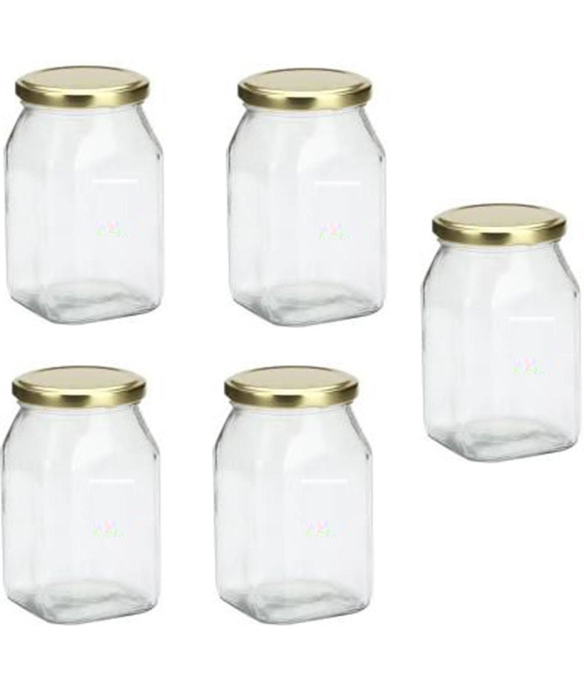     			AFAST Glass Container Glass Transparent Salt/Pepper Container ( Set of 5 )