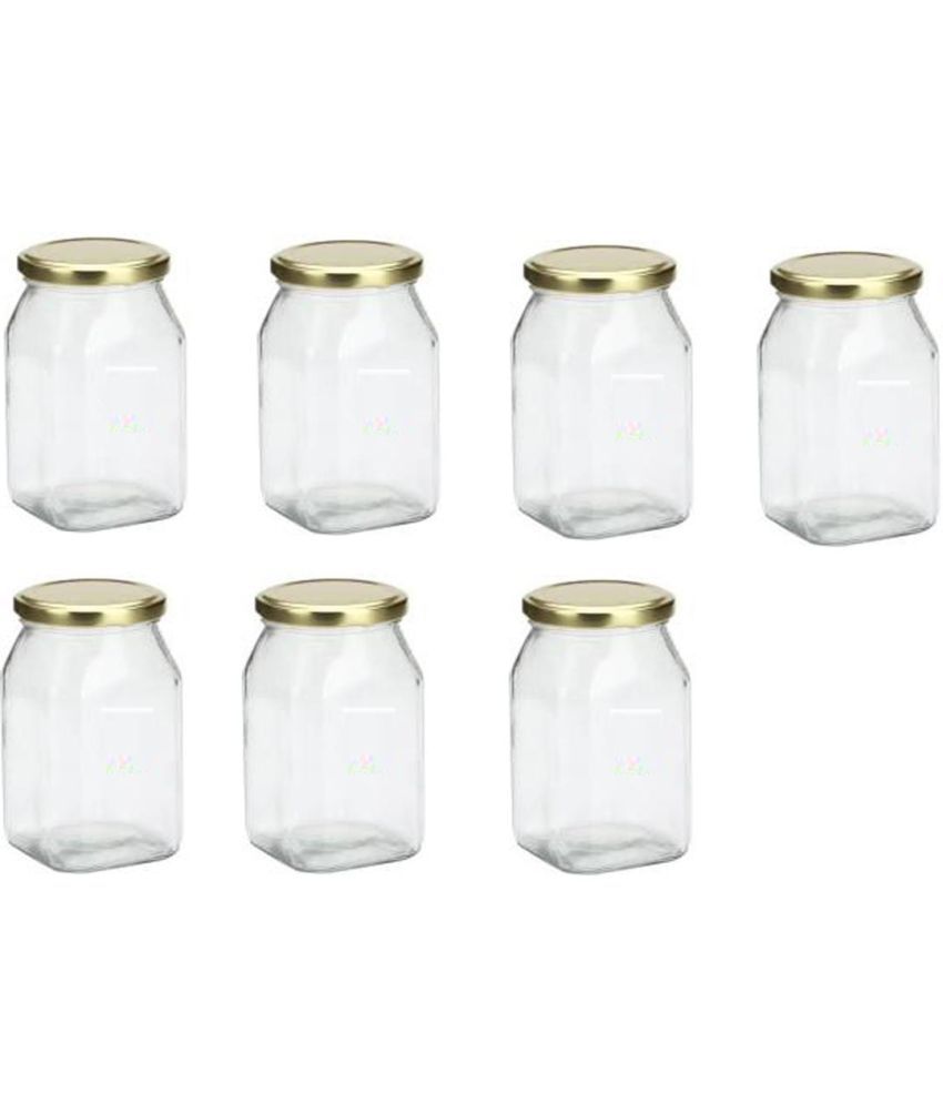     			AFAST Glass Container Glass Transparent Salt/Pepper Container ( Set of 7 )