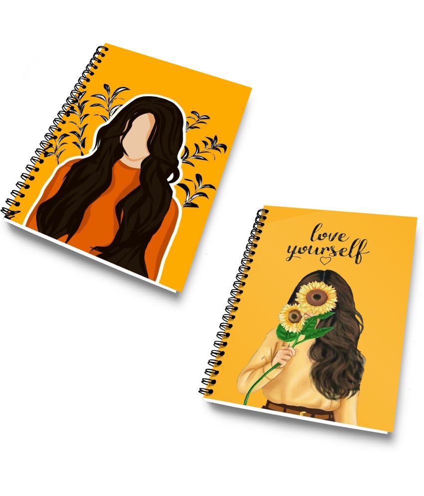     			DI-KRAFT Diary Combo Pack | Printed Diary combo Pack | BTS New Collection A5 Diary Unruled 120 Pages (Dark Yellow 007, Pack of 2)
