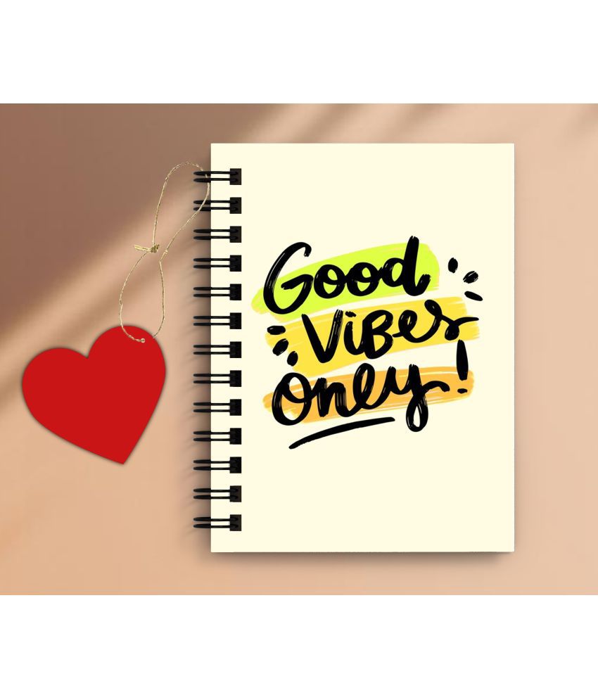     			DI-KRAFT Good Vibes Only Notebook for Gift , home & office use spiral diary with Dangler (6*8 Inch)