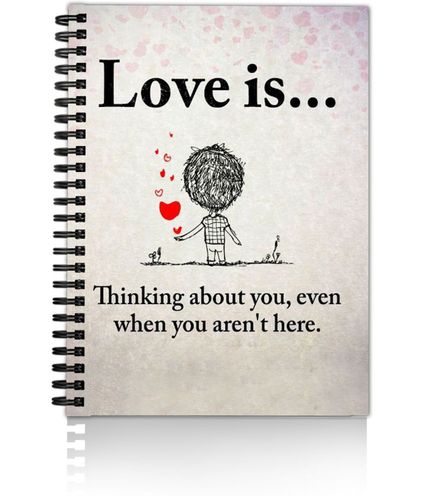     			DI-KRAFT Love Quote Design Wiro Binding Multicolor Notebook Unruled 160Pages 90 GSM