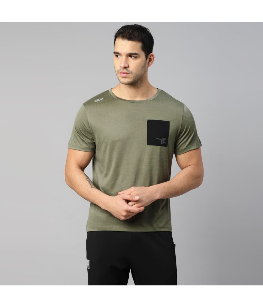     			Dida Sportswear Dark Green Polyester Regular Fit Men's Sports T-Shirt ( Pack of 1 )