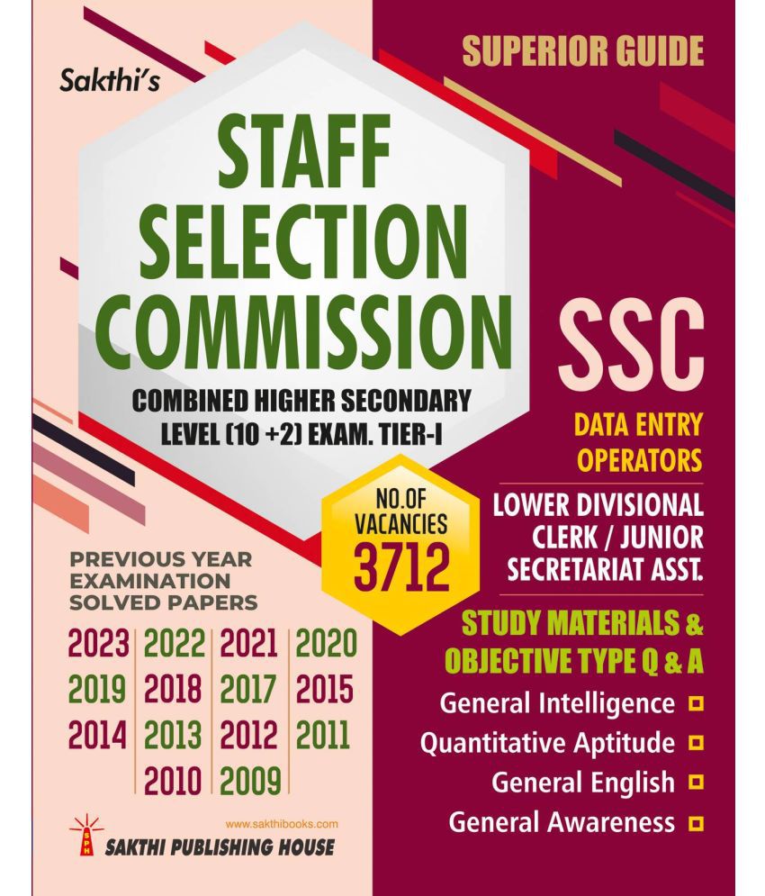     			SSC Combined Higher Secondary level ( 10 +2) Lower Division Clerk & Junior Secretariat Assistant, Data Entry Operator