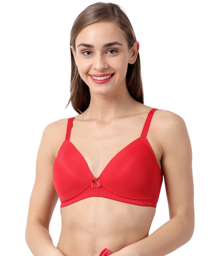     			Taabu Red Nylon Lightly Padded Women's T-Shirt Bra ( Pack of 1 )