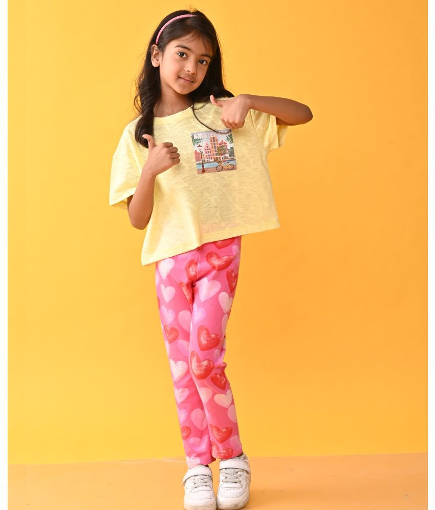     			ANTHRILO - Yellow Cotton Blend Girls Leggings ( Pack of 1 )