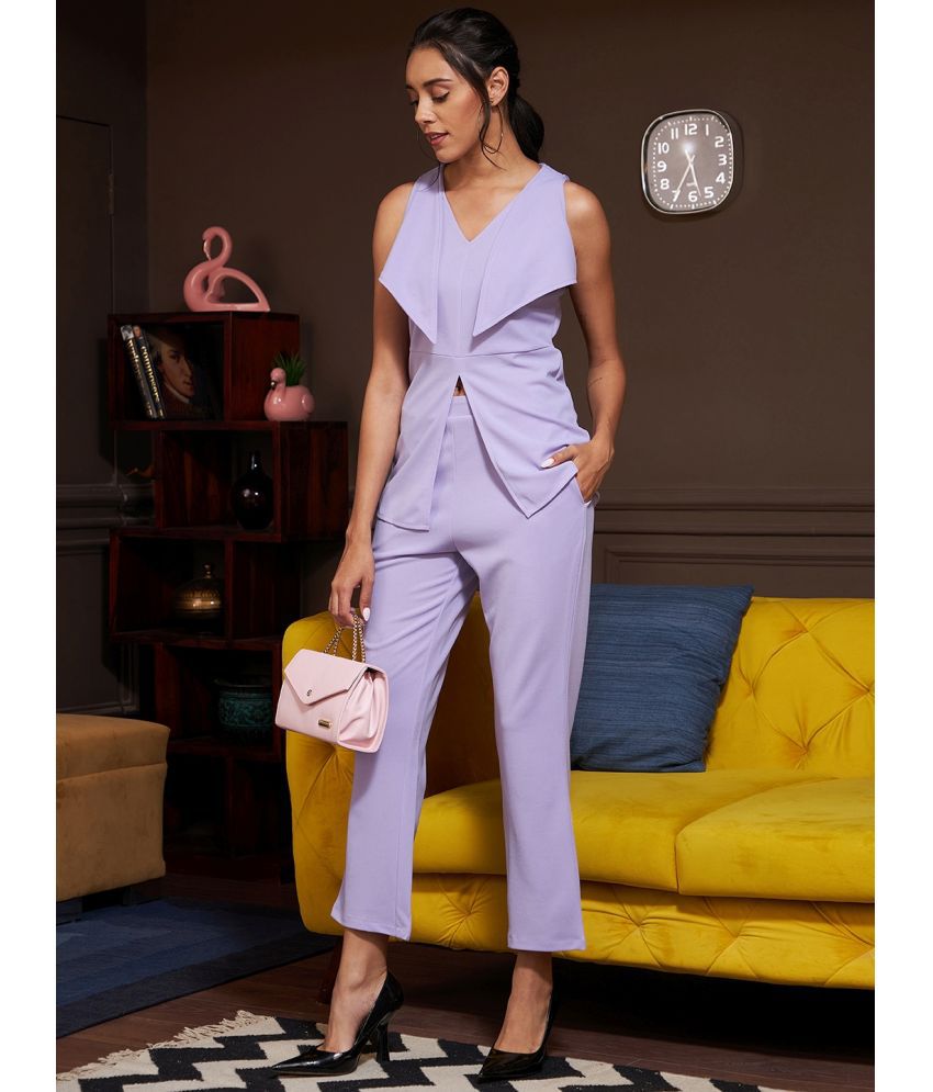     			Athena Lavender Solid Pant Top Set