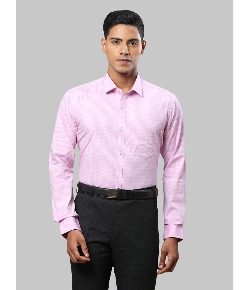     			Park Avenue 100% Cotton Slim Fit Checks Full Sleeves Men's Casual Shirt - Pink ( Pack of 1 )