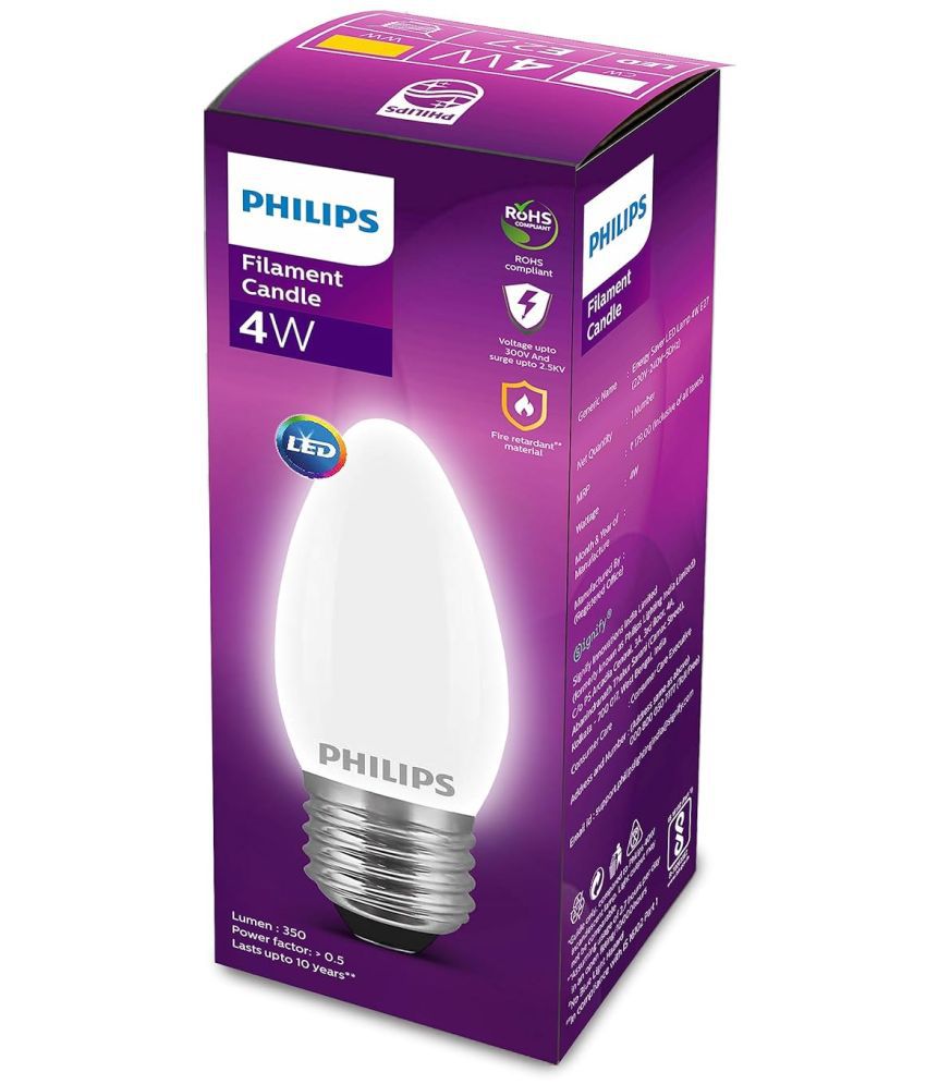     			Philips 4W Warm White LED Bulb ( Single Pack )