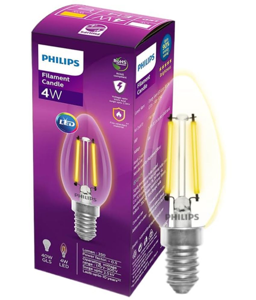     			Philips 4W Warm White LED Bulb ( Single Pack )