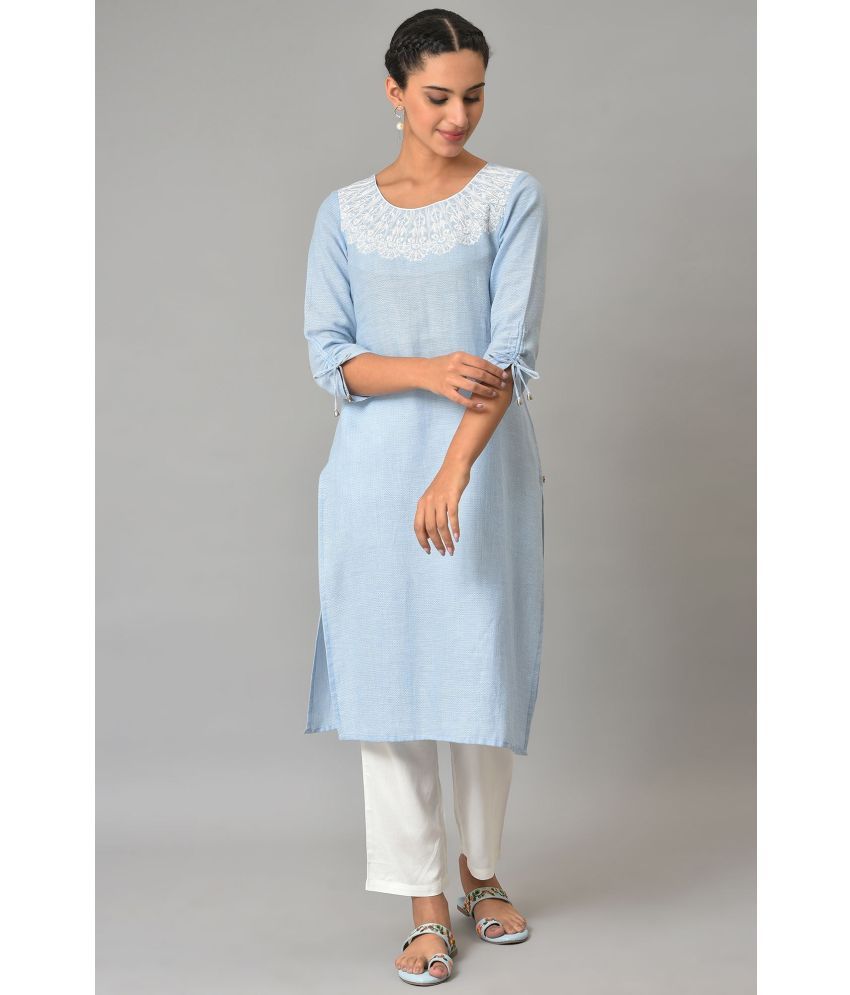     			Aurelia Cotton Dyed Straight Women's Kurti - Blue ( Pack of 1 )