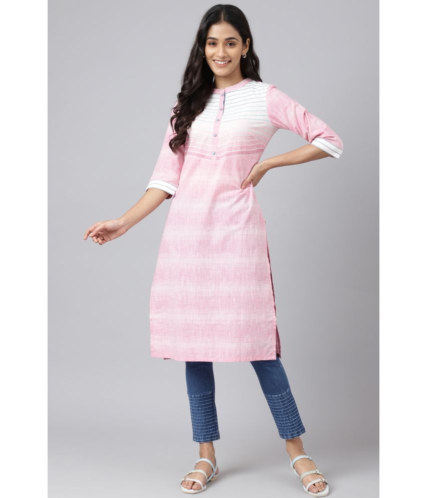     			Aurelia Cotton Dyed Straight Women's Kurti - Pink ( Pack of 1 )