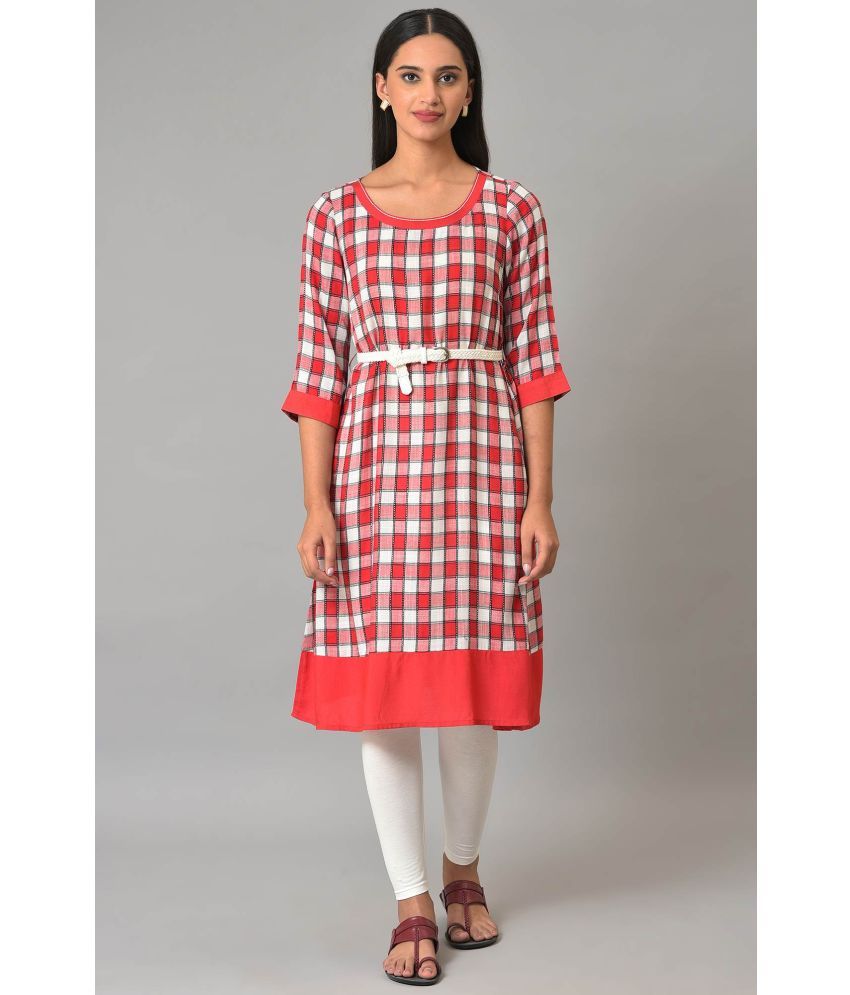     			Aurelia Rayon Dyed A-line Women's Kurti - Red ( Pack of 1 )