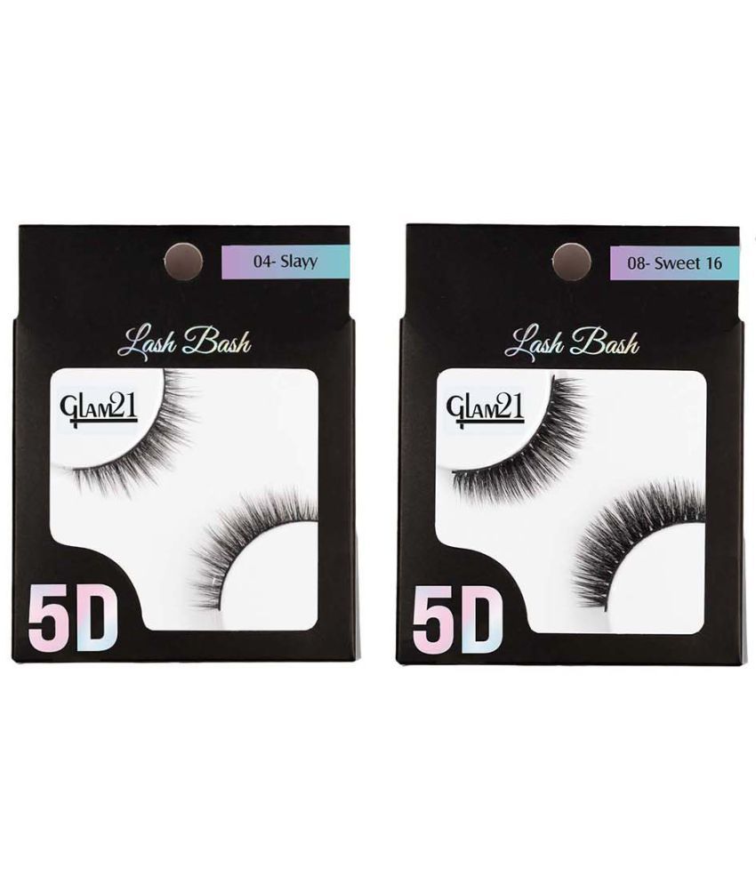    			Glam21 Lash Bash Eyelashes False Eyelashes for Eye Natural & Soft Pack of 2 (Fanned Out-Slayy)