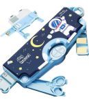 Branded Space Theme Magnetic Pencil Box for Kids, Space Pencil Box for Boys & Girls, Stationery Box,