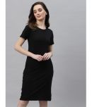 Rigo Cotton Solid Knee Length Women's Bodycon Dress - Black ( Pack of 1 )