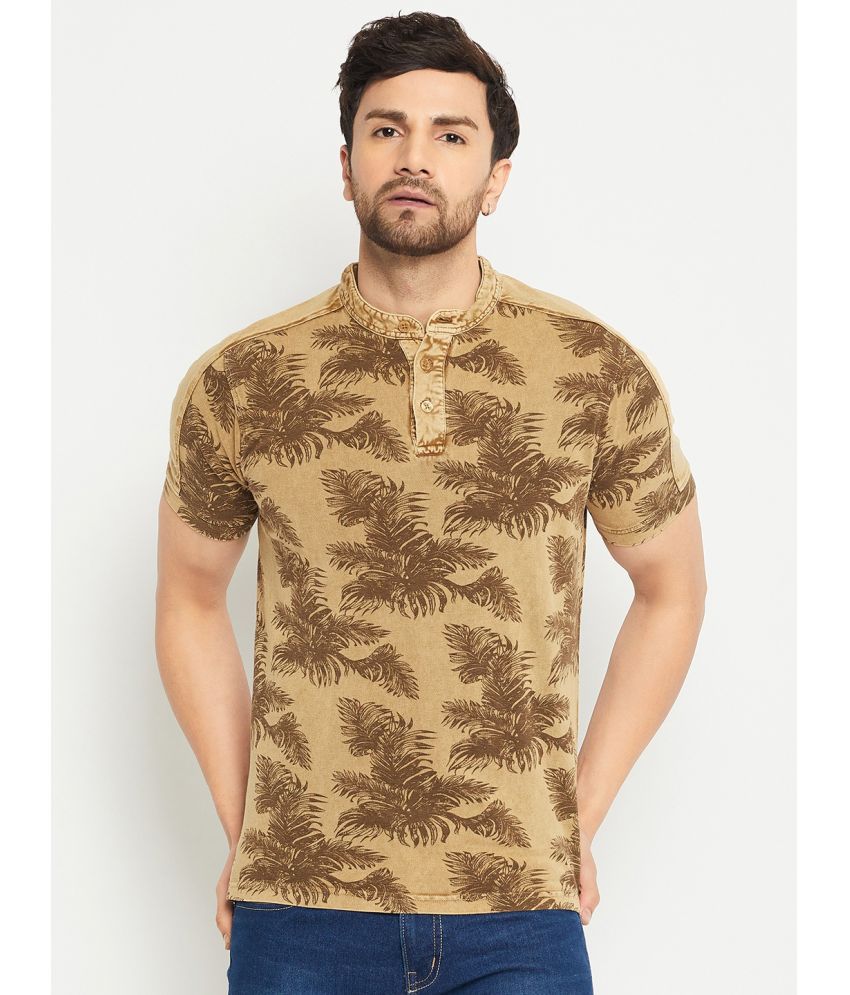     			Club York Cotton Blend Regular Fit Printed Half Sleeves Men's T-Shirt - Camel ( Pack of 1 )