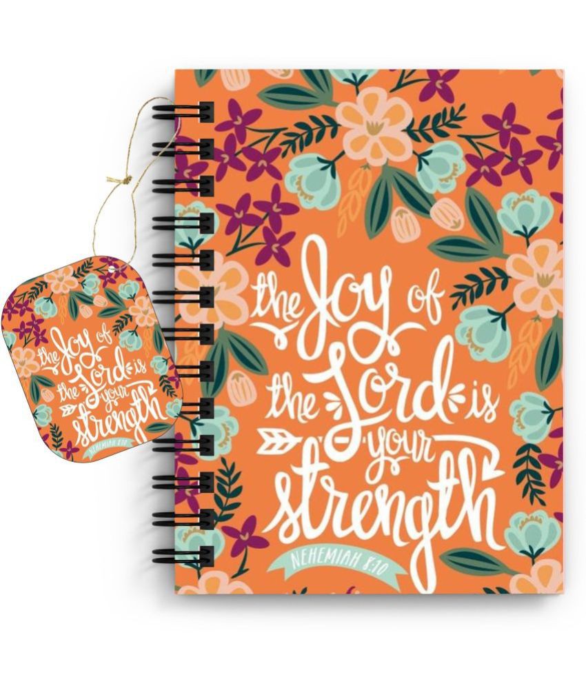     			DI-KRAFT Flower design Quote printed A5 Notebook, 90 GSM, Unruled White 160 Pages (6*8 Inch), Spiral Wiro Binding Diary with Dangler and Desing Design A5 Diary Unruled 160 Pages (Multicolor)